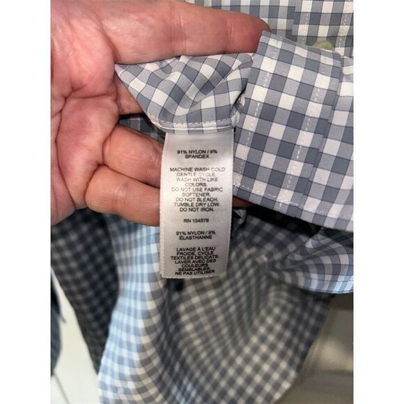 Vineyard Vines Men's XL gray and white  Check Long Sleeve Button-Up Shirt - Picture 5 of 6